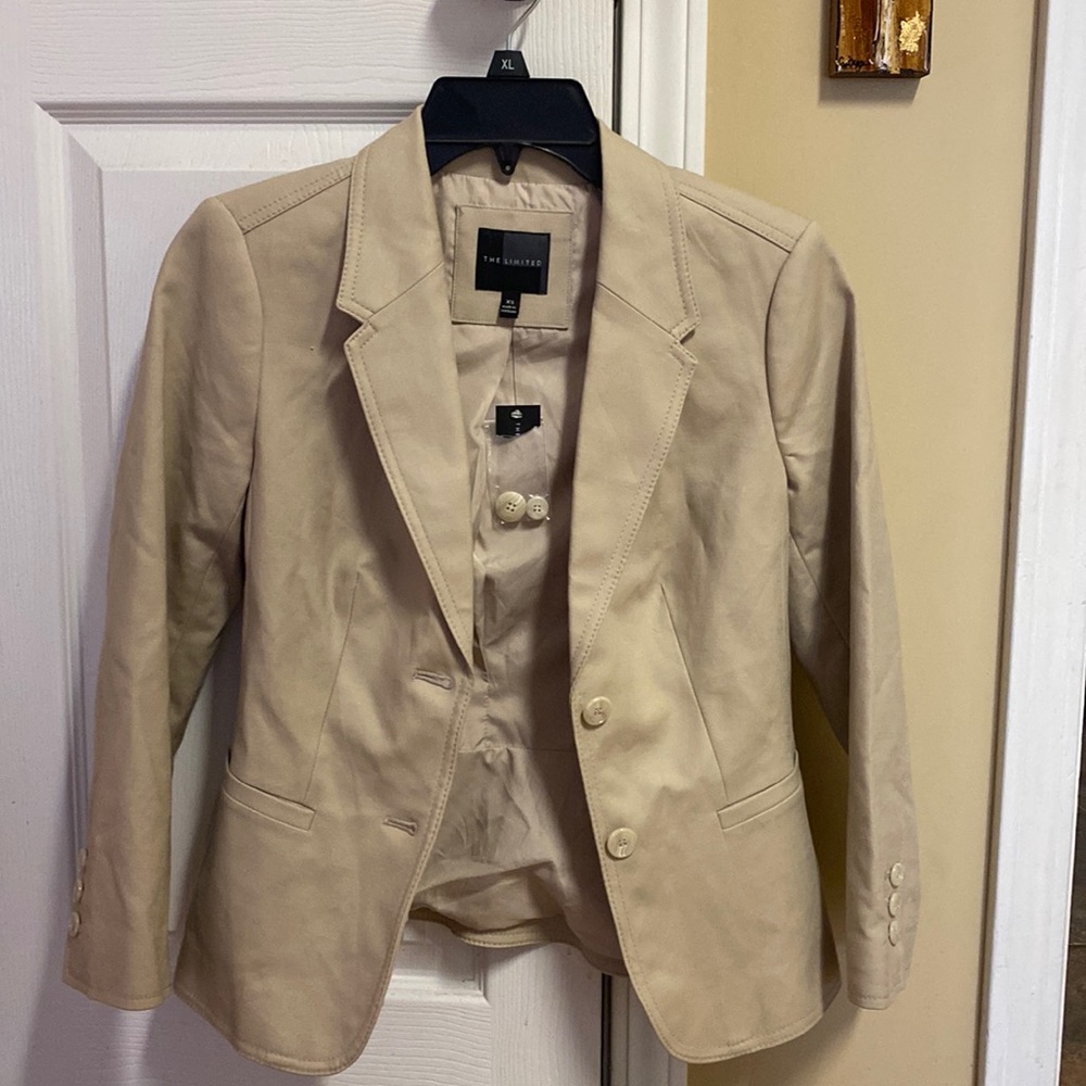 Light tan career blazer-transitional for day and night